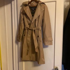 London fog raincoat trench with removable hood